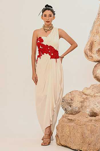 Draped Patchwork Dress