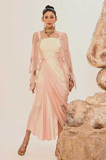 Draped Cutwork Dress