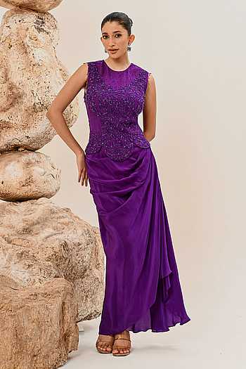Corset & Draped Skirt Set