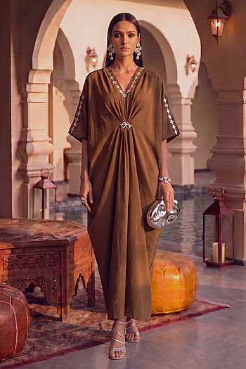 Desert Leather Patchwork Kaftan