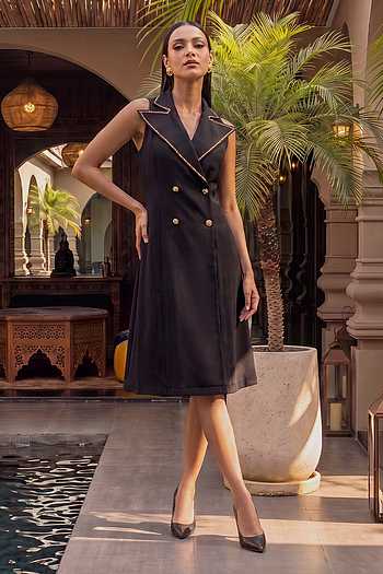 Vegas Double-Breasted Halter Dress