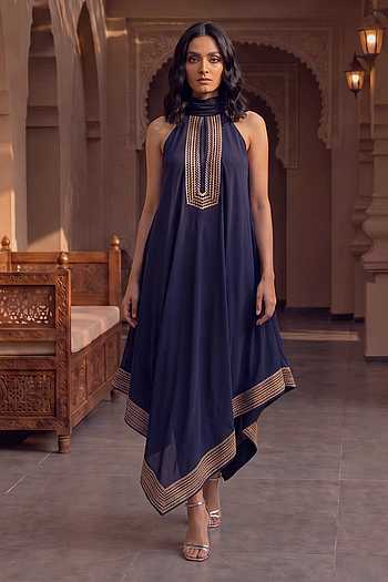 Antares Leather Patchwork Dress