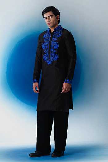 Sapphire Bloom Embroidered Kurta Set