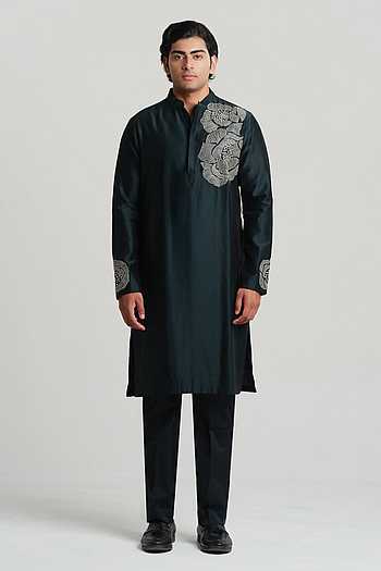 Florin Rose Placement Embroidered Kurta Set