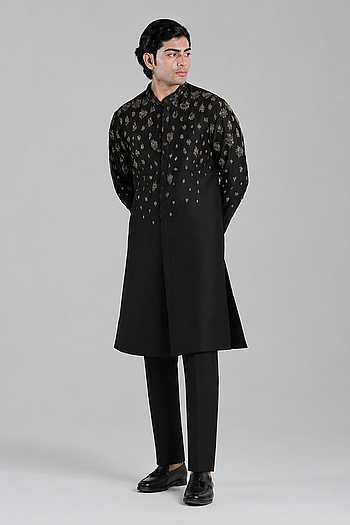 Black Embroidered Kurta Set