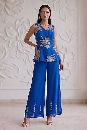 Embroidered Jacket & Sharara Set