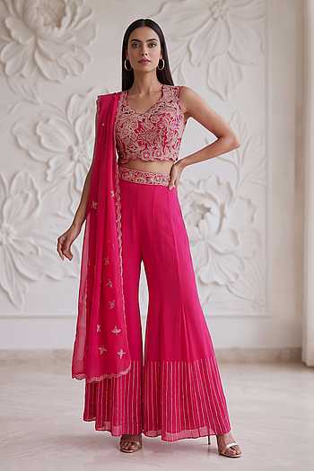 Embroidered Blouse Sharara Set