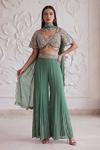 Embroidered Blouse Sharara Set