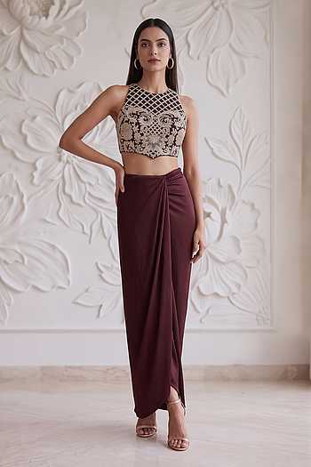 Embroidered Blouse & Skirt Set