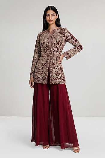Embroidered Jacket & Sharara Set