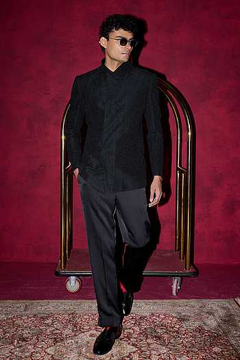 Jaal Embroidered Bandhgala Set