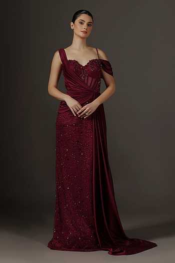 Corseted Bodice Draped Gown