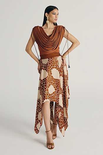 Laila Draped Top & Skirt Set
