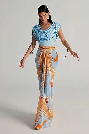 Mahra Draped Top & Skirt Set