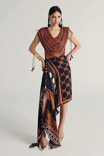 Rihla Draped Top & Skirt Set
