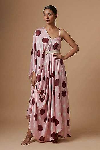 Polka Dot Satin Dress & Belt