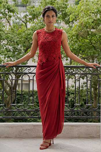 Scarlett 3D Embroidered Top & Dhoti Skirt Set