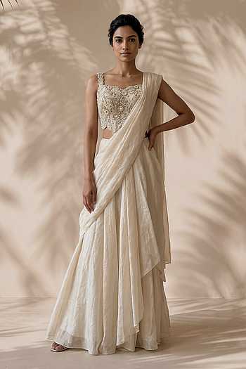 Dahlia Pre-Draped Saree With Embroidered Corset