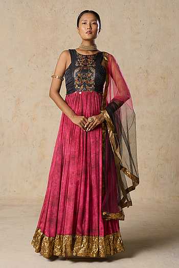 Embroidered Anarkali With Dupatta