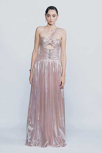 Blush Lumiere One-Shoulder Gown