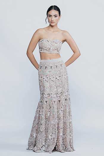 Ethereal Garden Embroidered Corset & Skirt Set