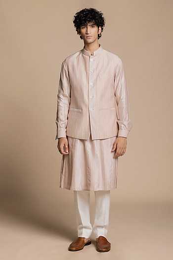 Chanderi Silk Nehru Jacket Set