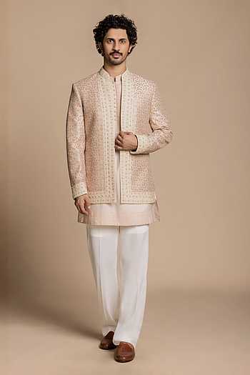 Embroidered Jacket & Kurta Set