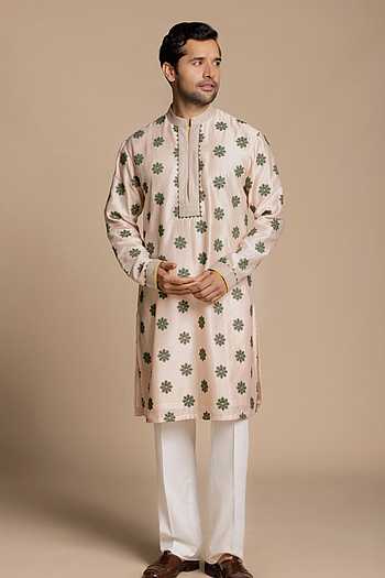 Blush Geometric Flowers Kurta Set