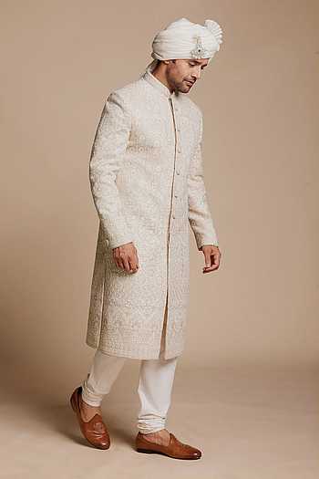 Chanderi Silk Sherwani Set