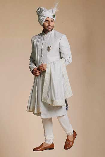 Border Embroidered Sherwani Set