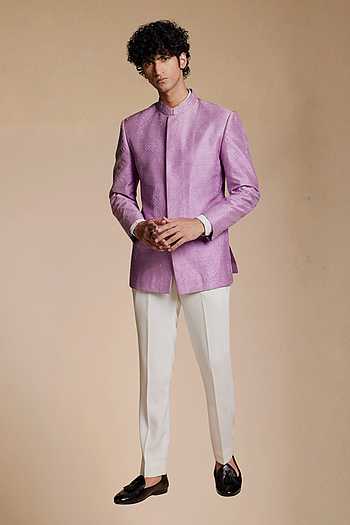 Textured Pattern Bandhgala & Pant