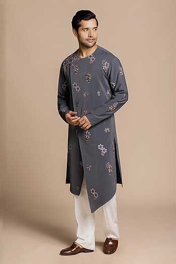 Embroidered Angarakha Kurta & Pant Set