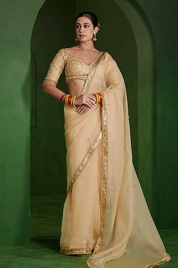 Organza Embroidered Saree With Blouse