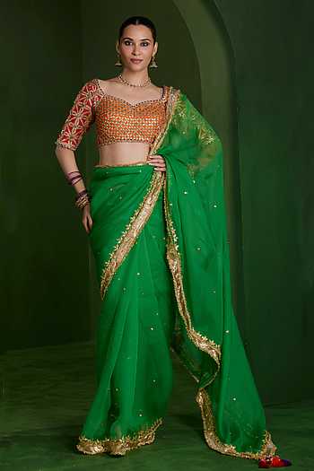 Gota Aari Work Saree With Blouse