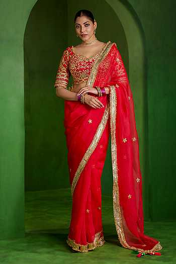 Sequin Work Saree With Blouse