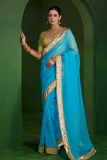 Border Embellished Saree With Blouse