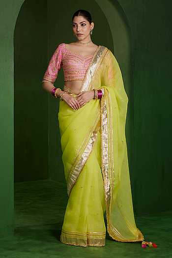Sequin Chhitkan Embellished Saree With Blouse