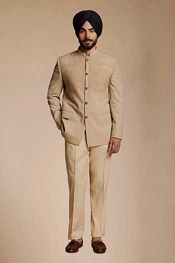 French Knot Embroidered Bandhgala Set