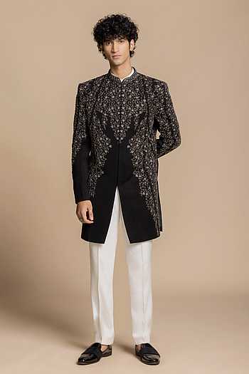 Noir Crystal Embellished Bandhgala Set