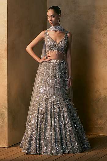Argenta Crystal Embroidered Blouse Lehenga Set
