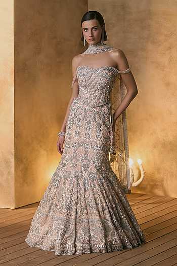 Aurore Embroidered Fish Cut Lehenga Set