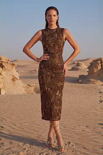 Baroque Embellished Sheath Dress