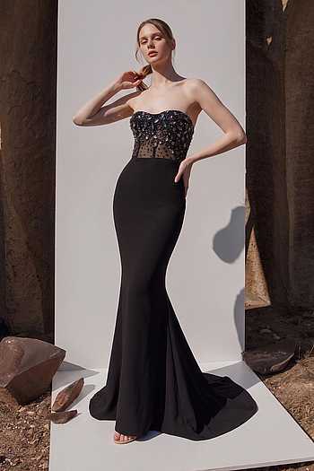 Holographic Space Embroidered Fishtail Gown