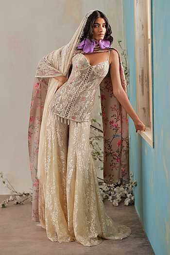 Embellished Kurta Sharara Set