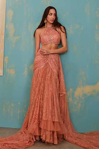 Embroidered Top Skirt Set