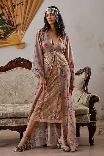 Printed Kaftan Skirt Set