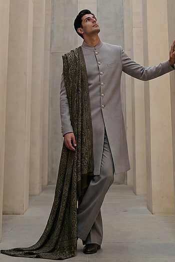 Pashmina Sherwani & Stole Set