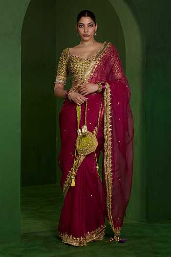 Aari Work Saree With Blouse