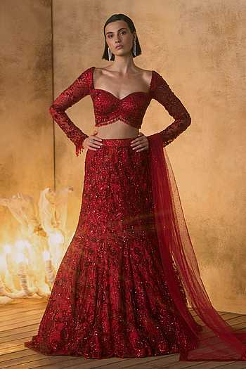Ember Sequin Work Bridal Lehenga Set
