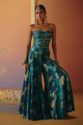 Mahi Embroidered Corset & Flared Pant Set